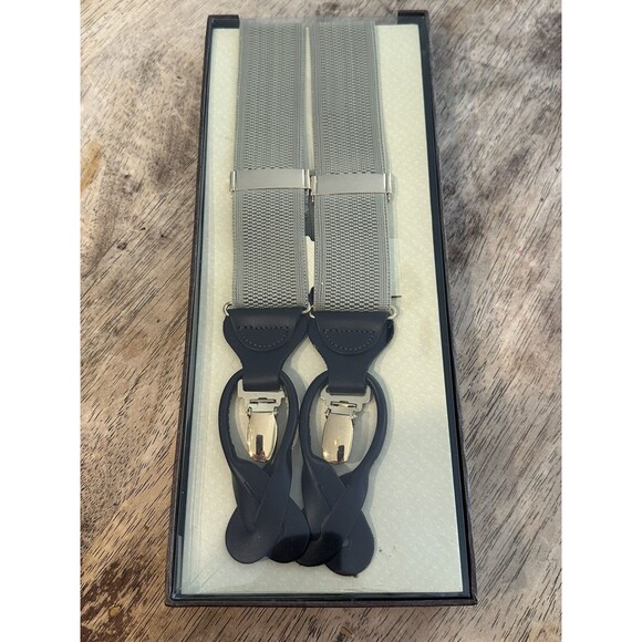 New Trafalgar Men's Classic Convertible Khaki Stretch Braces Suspenders
